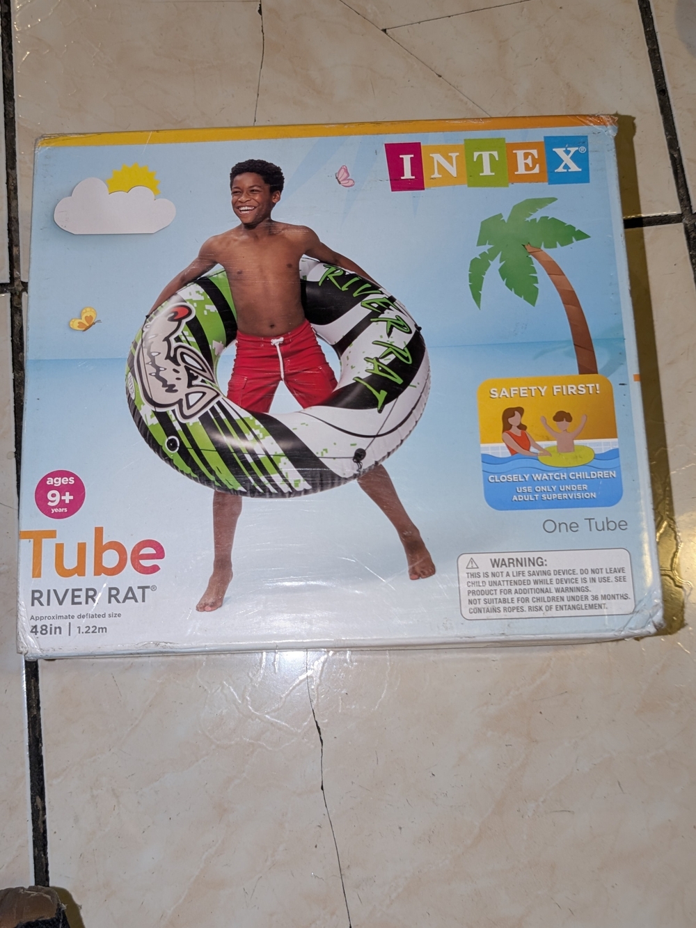 Intex Kids' River Rat Tube Swim Trunk Accessory - Green/Black